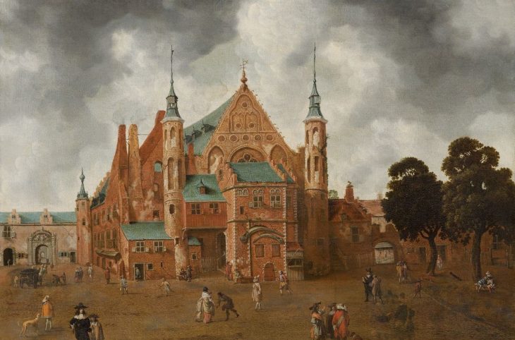 Het Binnenhof met de Ridderzaal, anoniem, ca. 1655 (collectie Haags Historisch Museum).